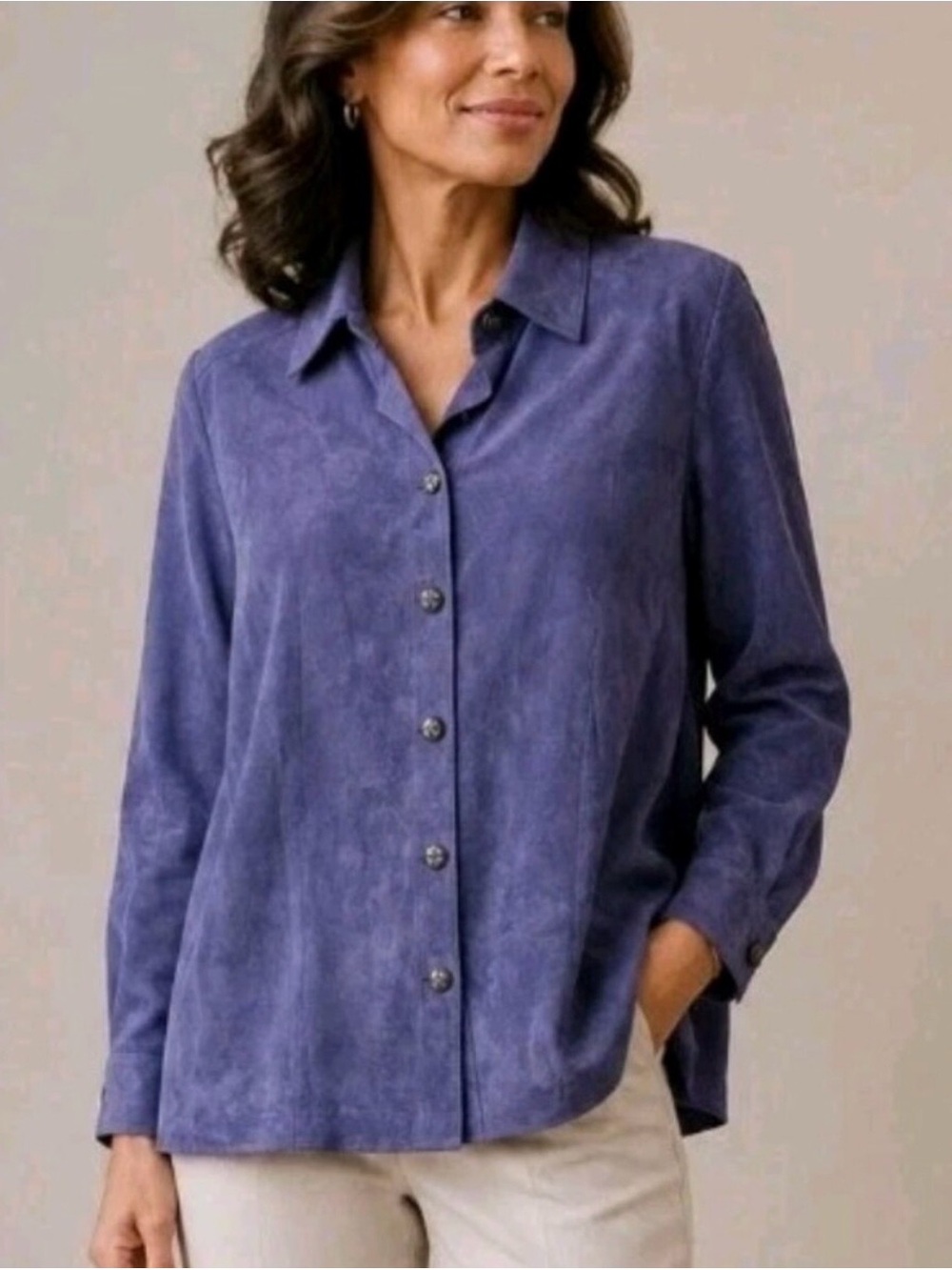 Ultra Suede Shirt/Jacket Lavender by Appleseeds
